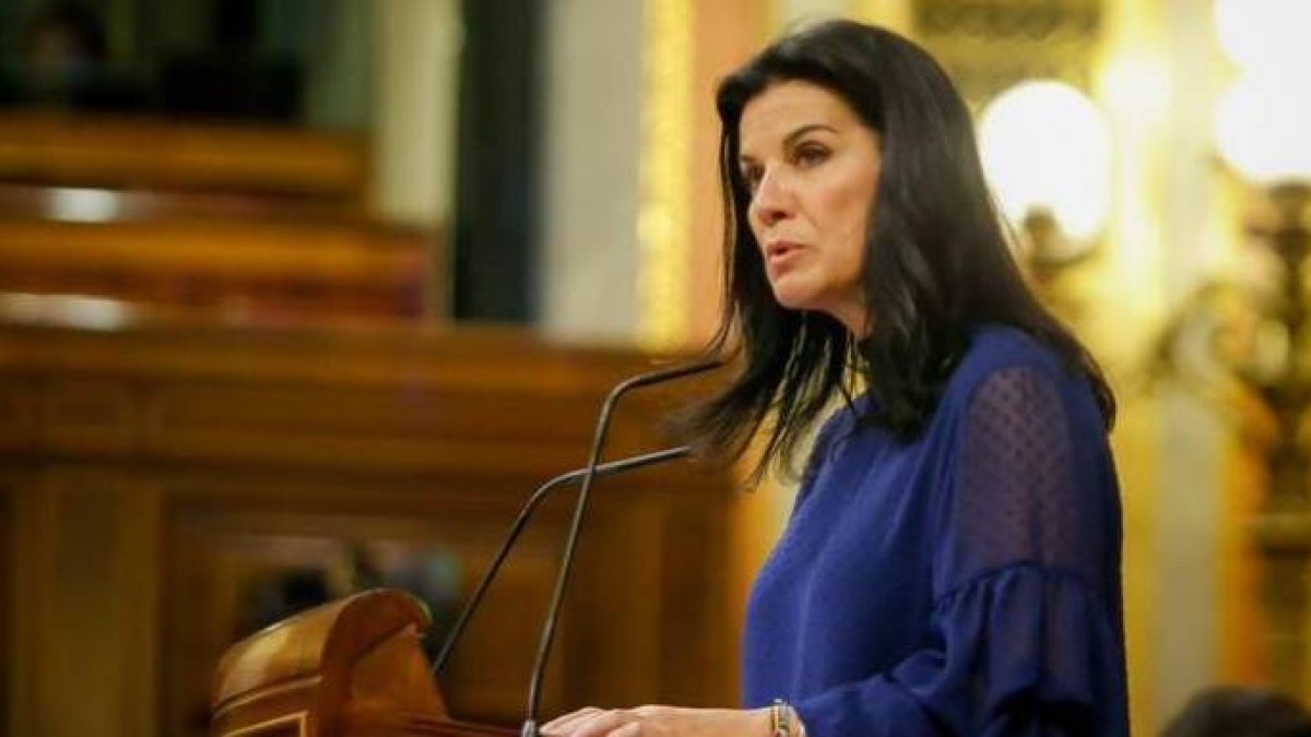 La diputada de Vox, María Ruiz, este miércoles en el pleno del Congreso.