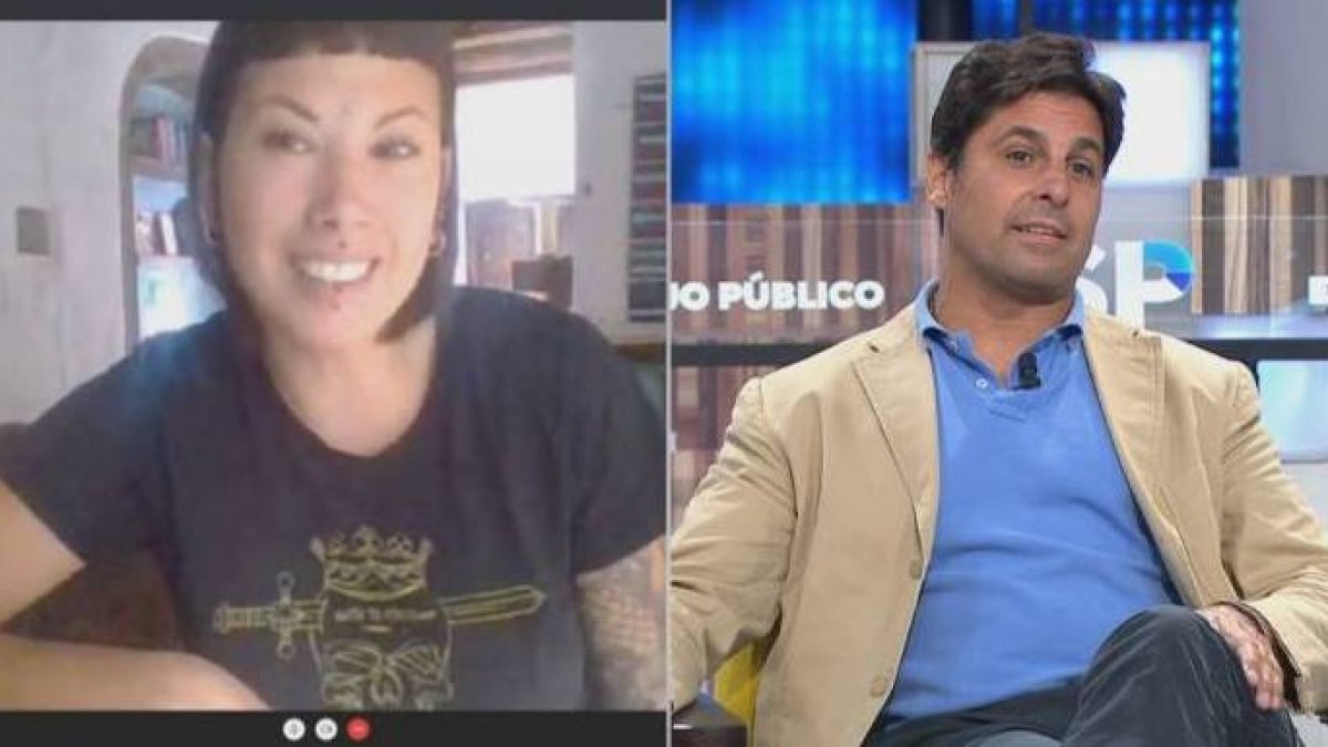 Momento de la bronca entre la animalista radical y Fran Rivera.