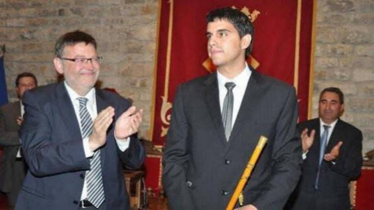 Ximo Puig y el alcalde de Morella, Rhamsés Ripollés.