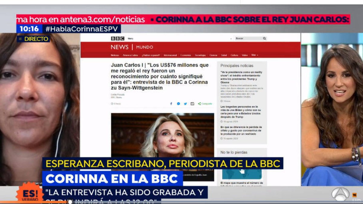 La periodista de la BBC que hizo la entrevista a Corinna.