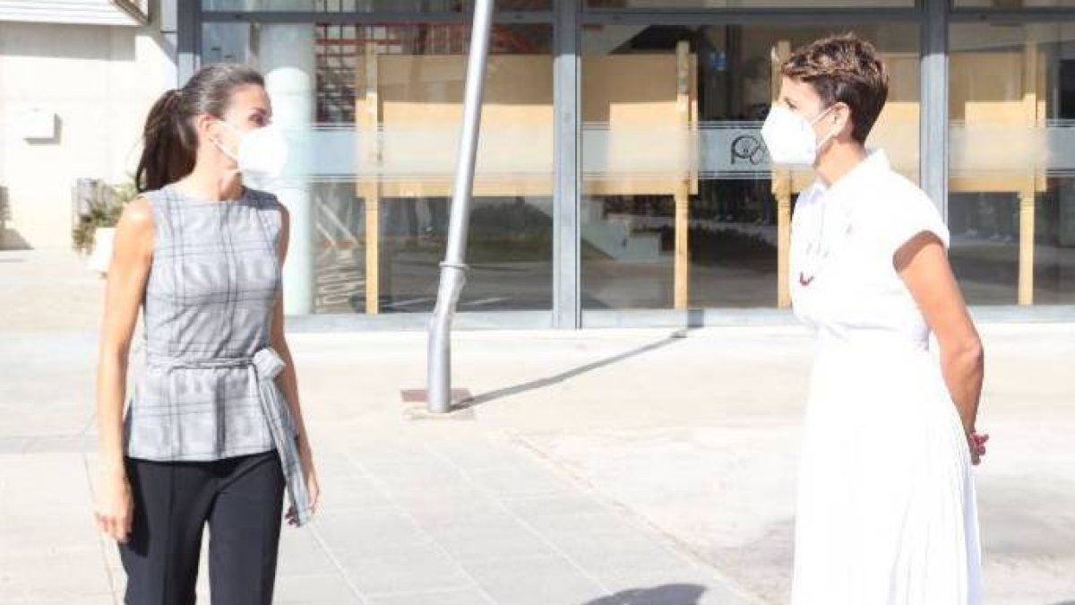 La Reina, este lunes en Navarra, en la apertura oficial del curso escolar.