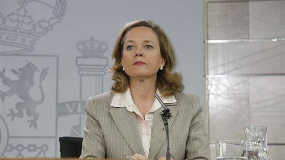 Nadia Calviño en La Moncloa.