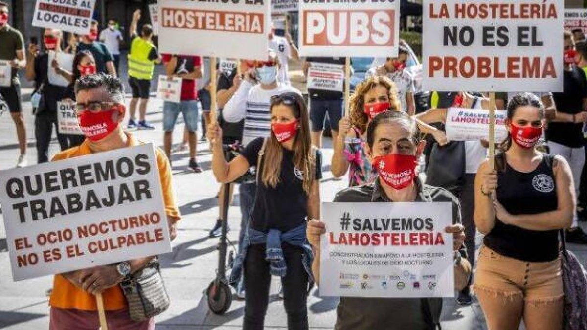 Manifestación en apoyo de la hostelería