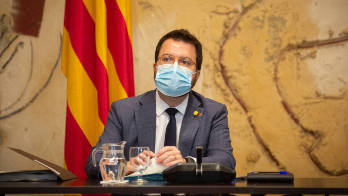 El presidente en funciones de la Generalitat, Pere Aragonés en una imagen de archivo