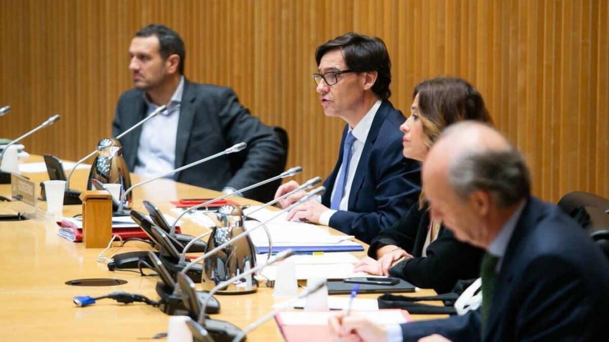 Salvador Illa durante una comparecencia en el Congreso.