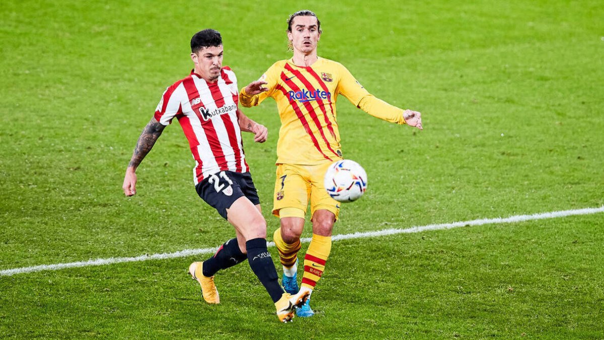 Griezmann, en un momento del partido ante el Athletic.