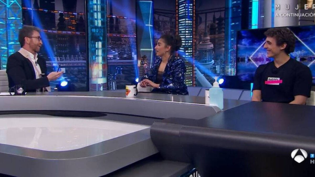 Pablo Motos, Carolina Yuste y Miguel Herrán