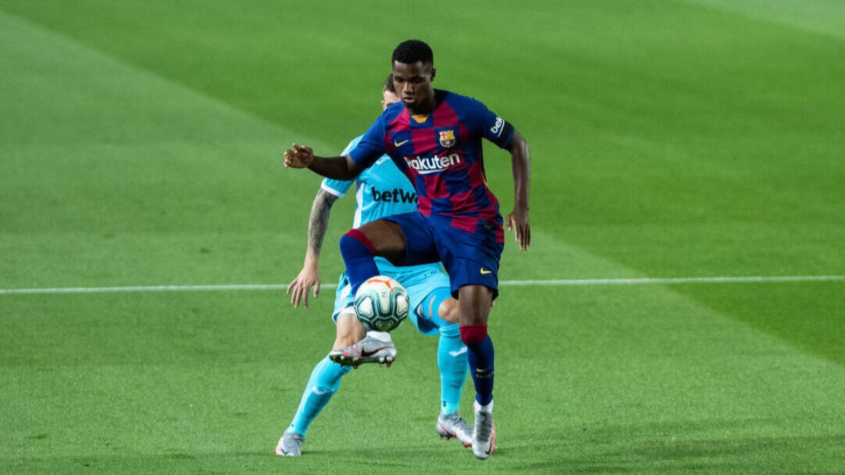 Ansu Fati, en el partido que el Barcelona disputó ante el Leganés.