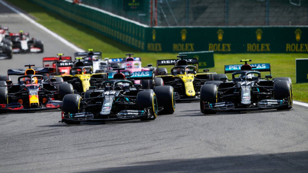La salida del GP de Bélgica fue el único momento en el se pudieron ver varios coches juntos en cabeza.