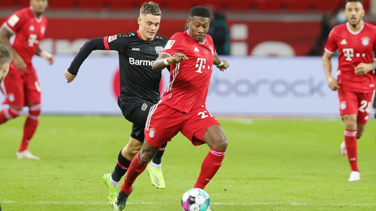 David Alaba, en un partido con la camiseta del Bayern.