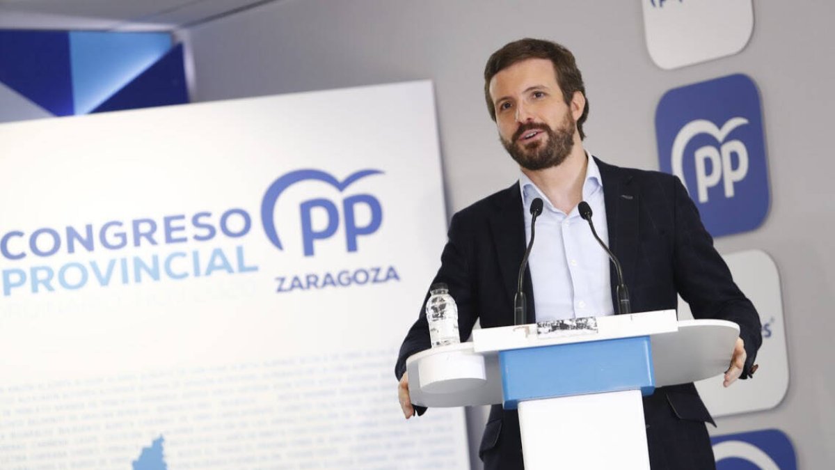 Pablo Casado, este sábado, en Zaragoza.