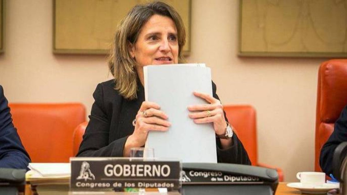 La vicepresidenta cuarta, Teresa Ribera, en una comparacencia en el Congreso.