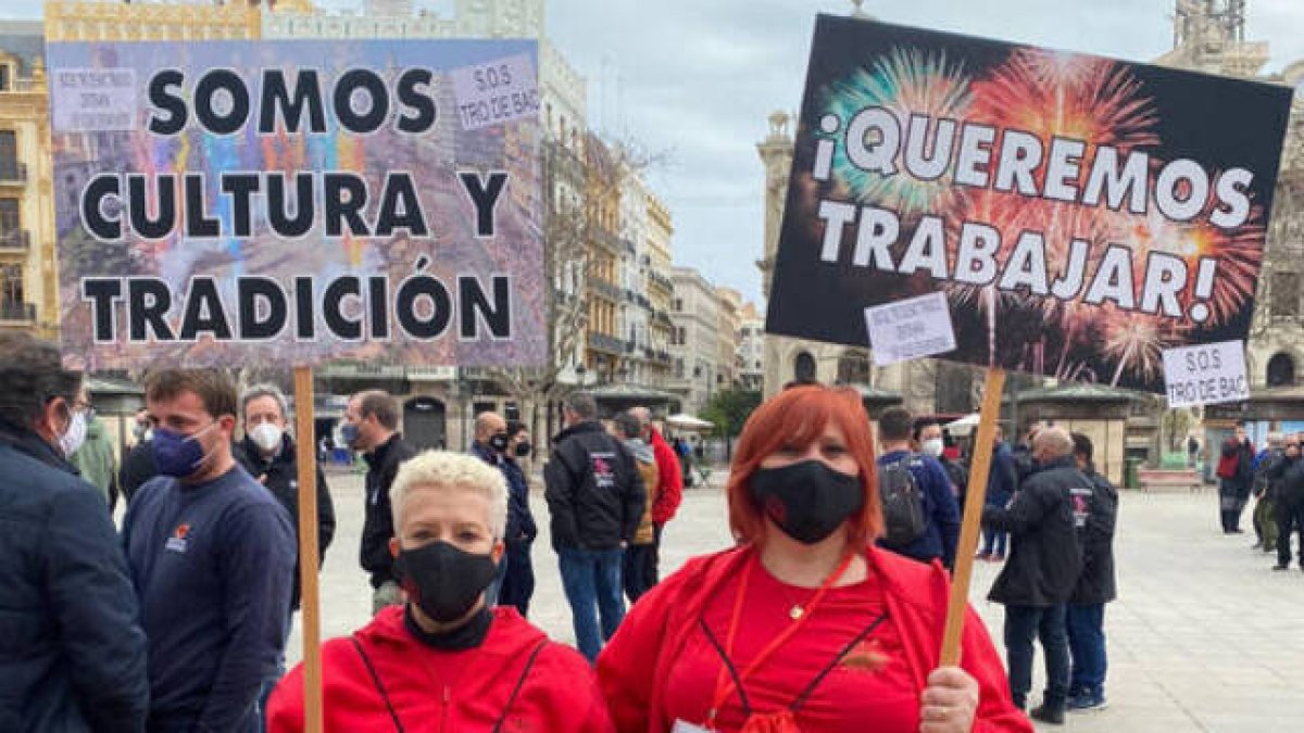 Manifestación de pirotécnicos