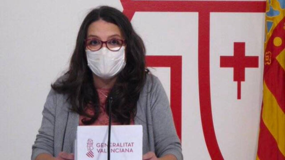 Mónica Oltra durante la rueda de prensa del Consell de hoy