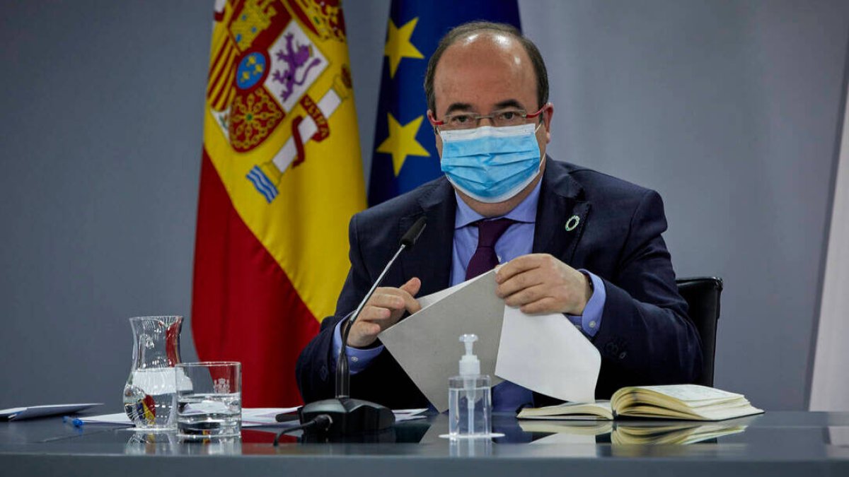 Miquel Iceta en rueda de prensa.