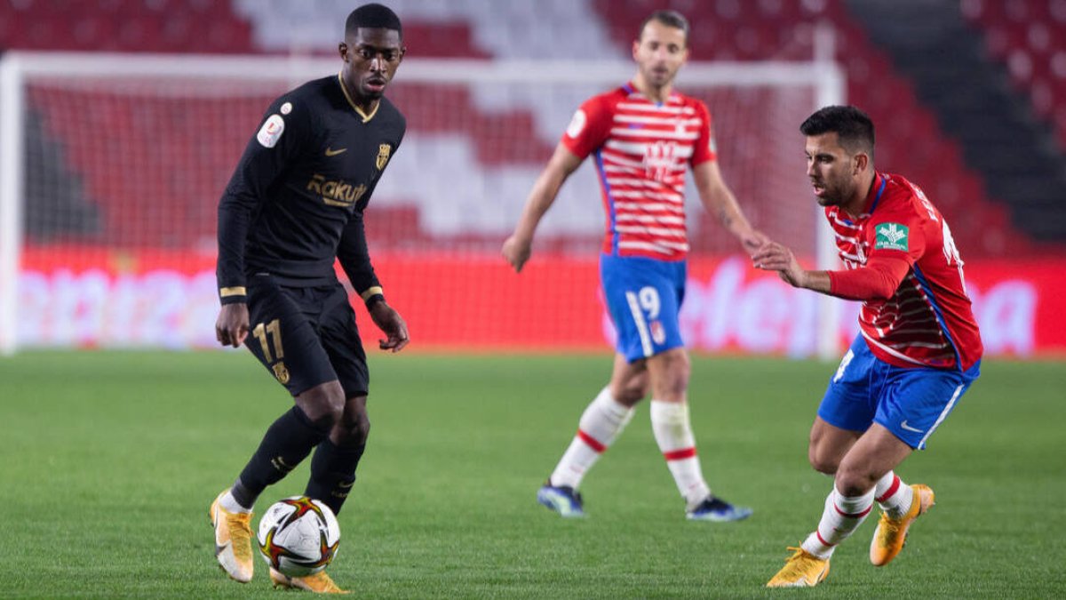 Ousmane Dembele, en el partido que ayer el Barça remontó en Granada.