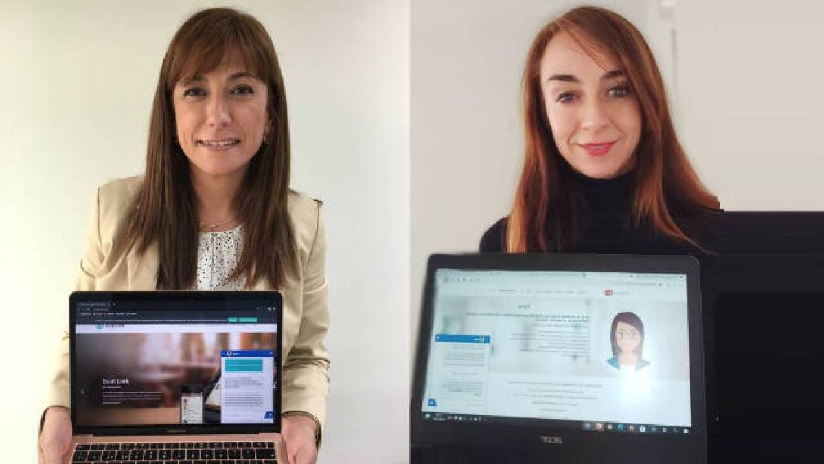 Itziar Pérez, CEO de Dual Link, y Celia Sánchez, CEO de 1MillionBot, impulsoras de Sara