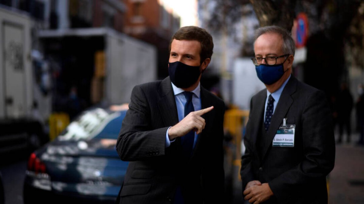 Pablo Casado a su llegada a la Casa de América.