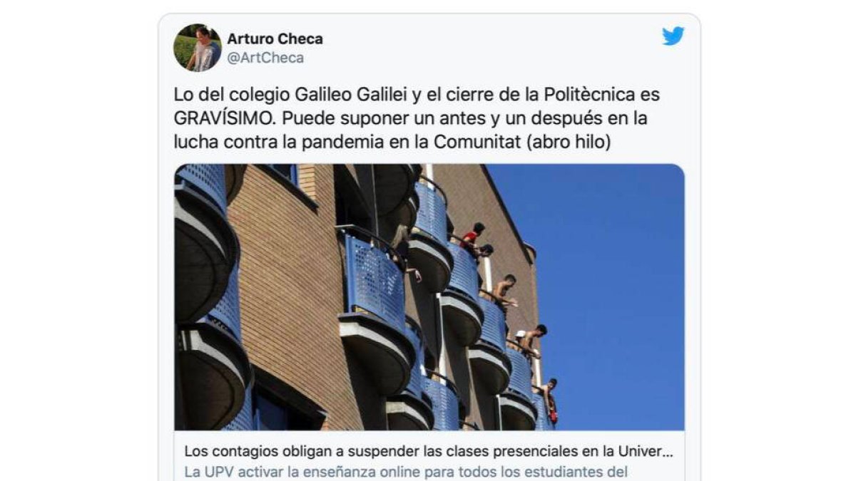 El cierre de la UPV por la fiesta del Galileo provoca indignación en Twitter