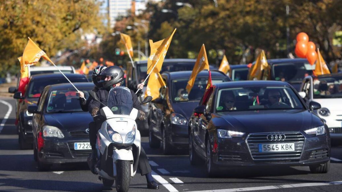 Aspecto de la marcha por el Paseo de la Castellana de Madrid