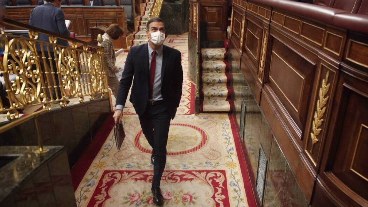 Pedro Sánchez este miércoles en el Congreso.