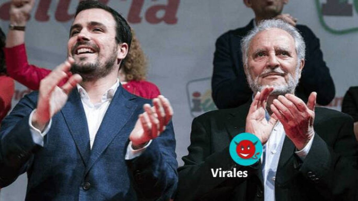 Julio Anguita con Alberto Garzón en uno de sus últimos actos