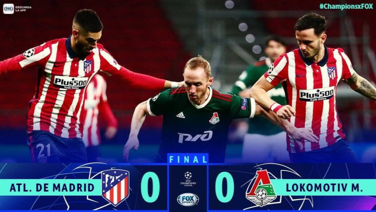 El Atleti se complica su futuro europeo al no poder derrotar al Lokomotiv (0-0)