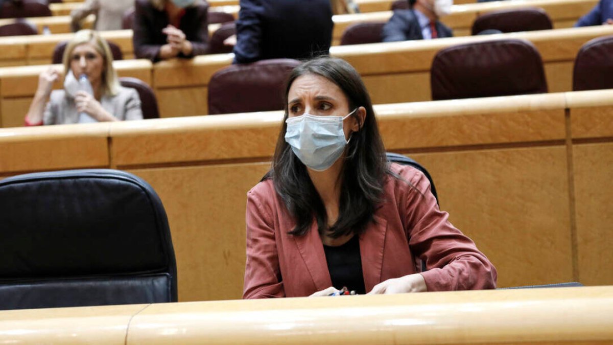 La ministra de Igualdad, Irene Montero, en el Senado