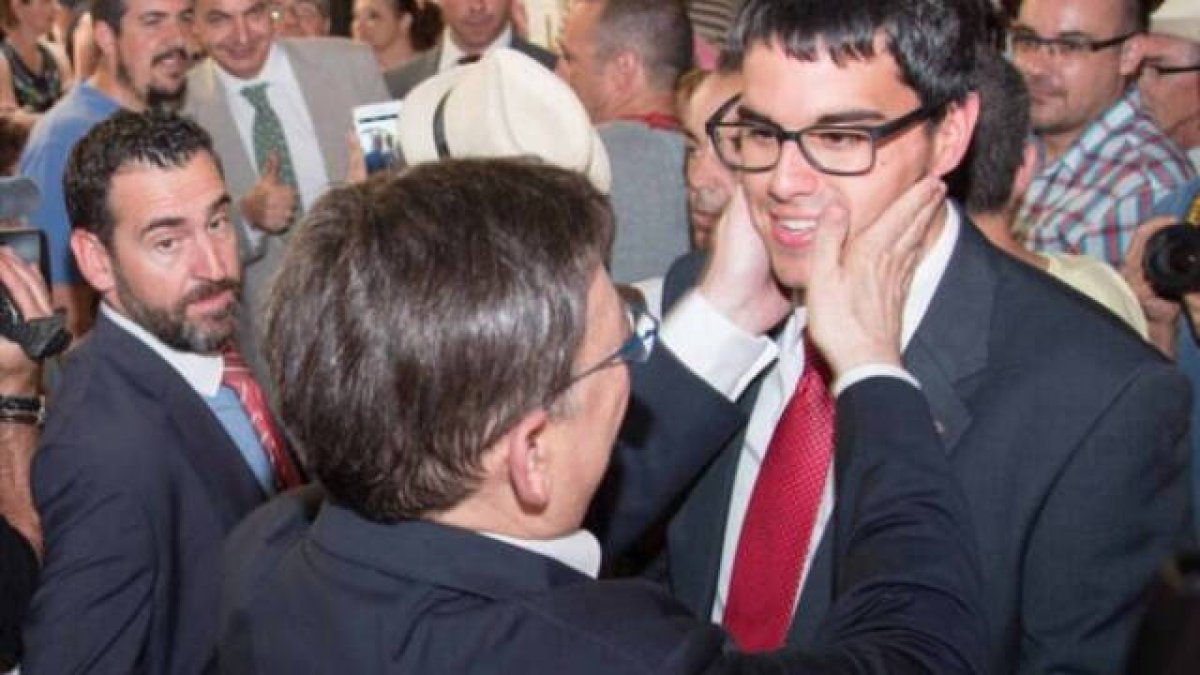 Ximo Puig y su sucesor en la alcaldía de Morella, Rhamsés Ripollés
