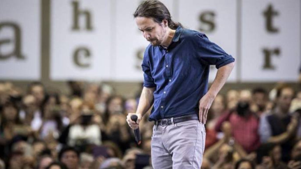 Iglesias, en un mitin de Podemos.