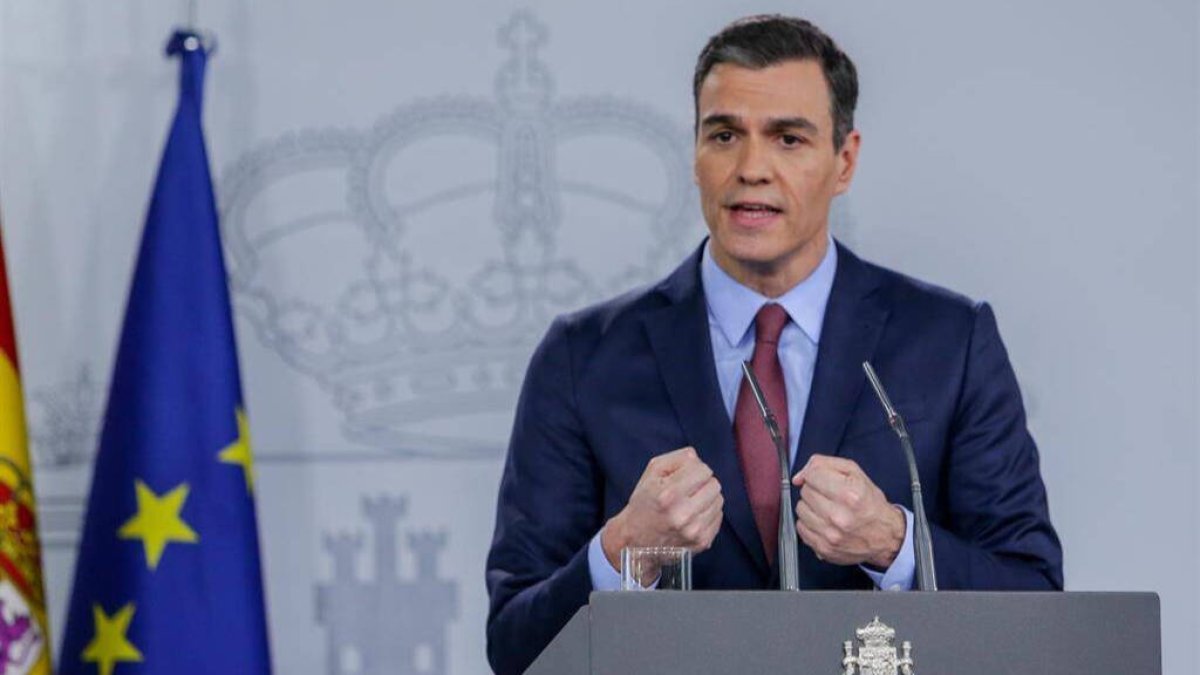 Pedro Sánchez, en una de sus comparecencias en Moncloa