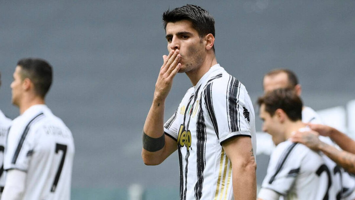 Álvaro Morata, celebrando un gol con la Juventus de Turín.