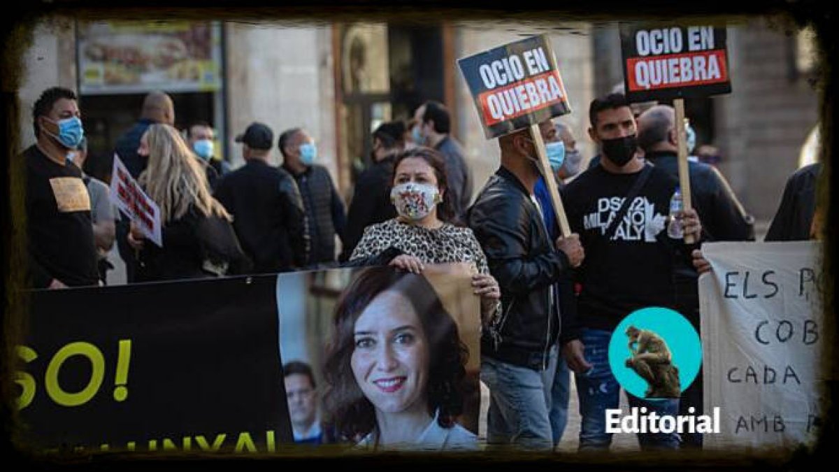 Hosteleros catalanes pidiendo una