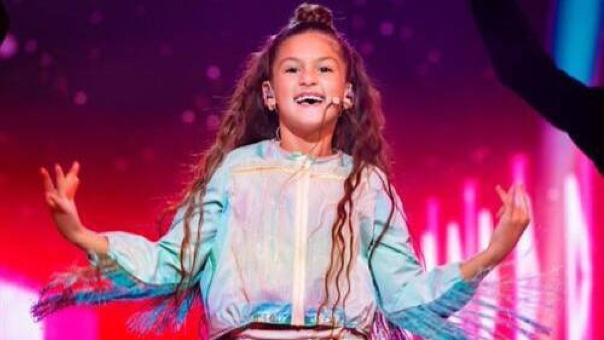 Soleá, durante su actuación en Eurojunior.