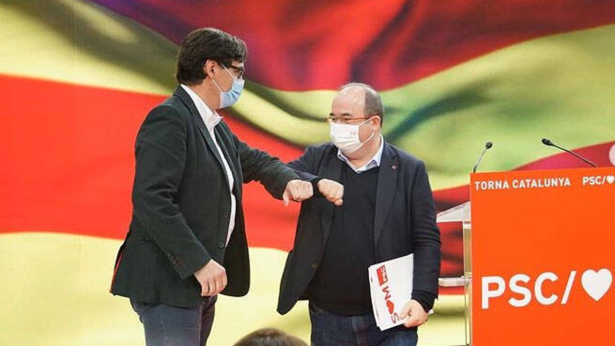 Salvador Illa y Miquel Iceta en un acto del PSC.