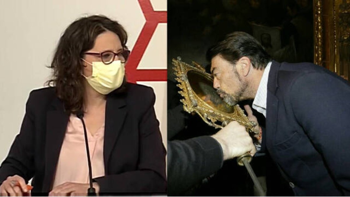 La vicepresidenta del Consell, Mónica Oltra y el alcalde de Alicante, Luis Barcala