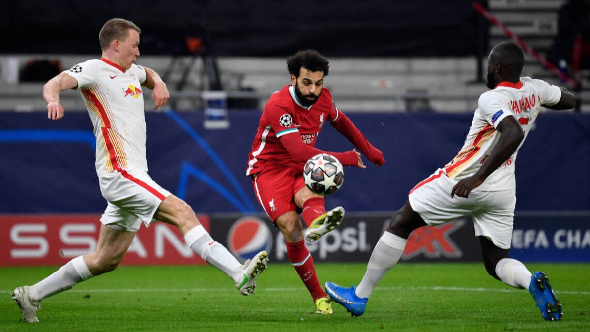 Mohamed Salah, en un partido con la camiseta del Liverpool.