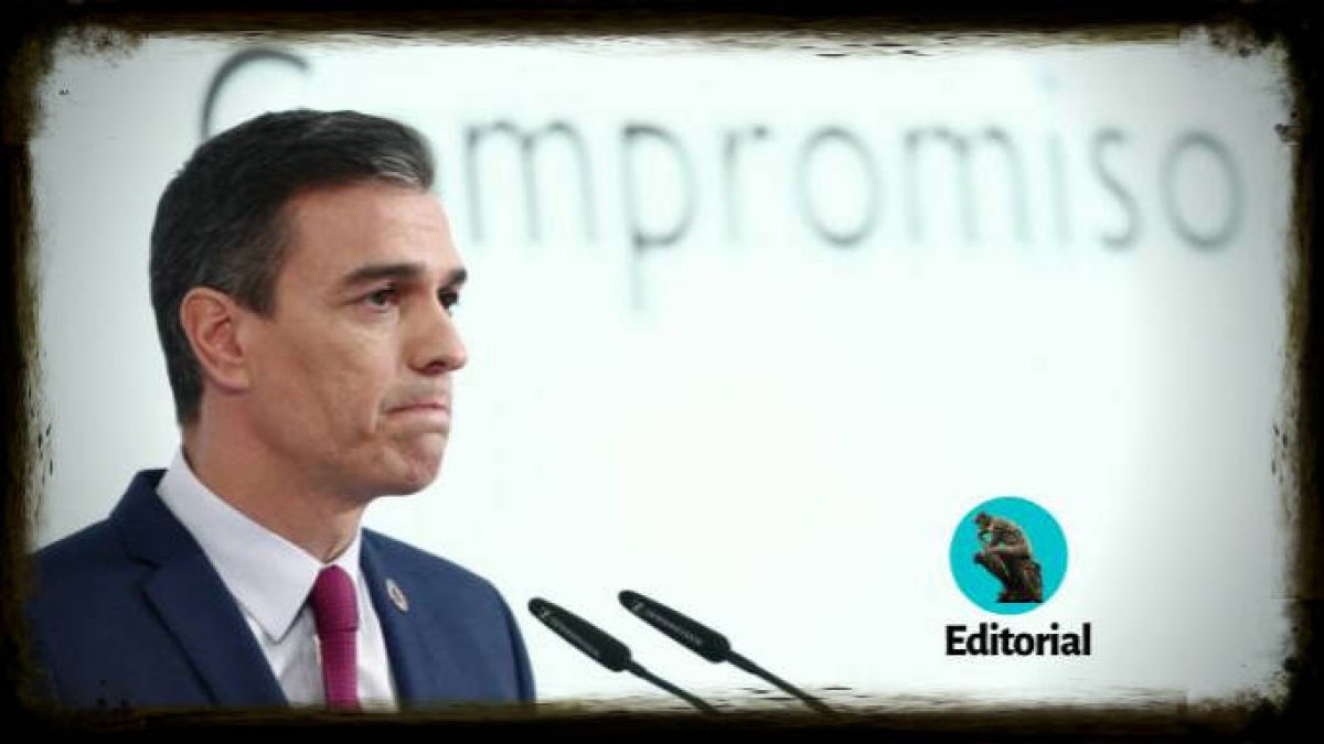 Pedro Sánchez, presentando su autoexamen