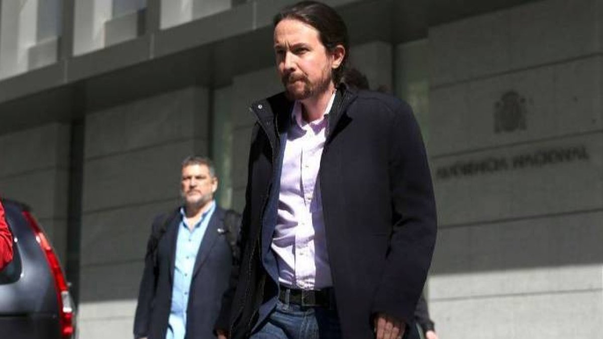 Pablo iglesias en una de sus declaraciones por el caso Dina.
