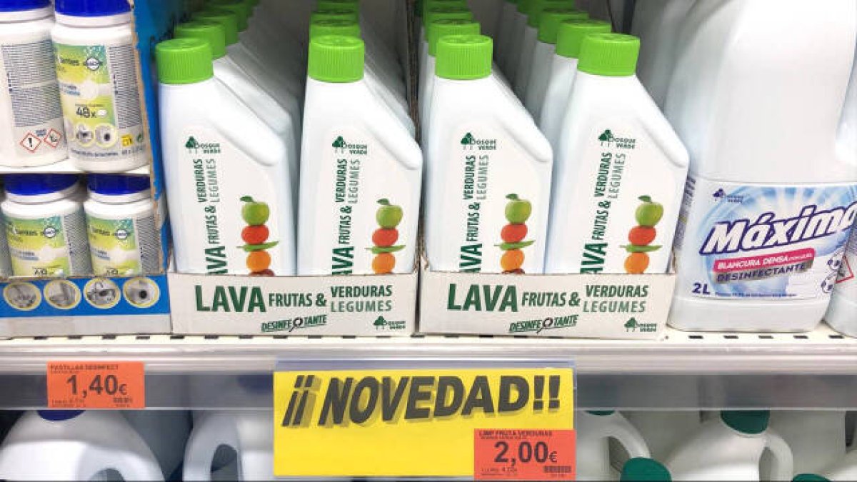 Nuevo producto para desinfectar frutas y verduras.