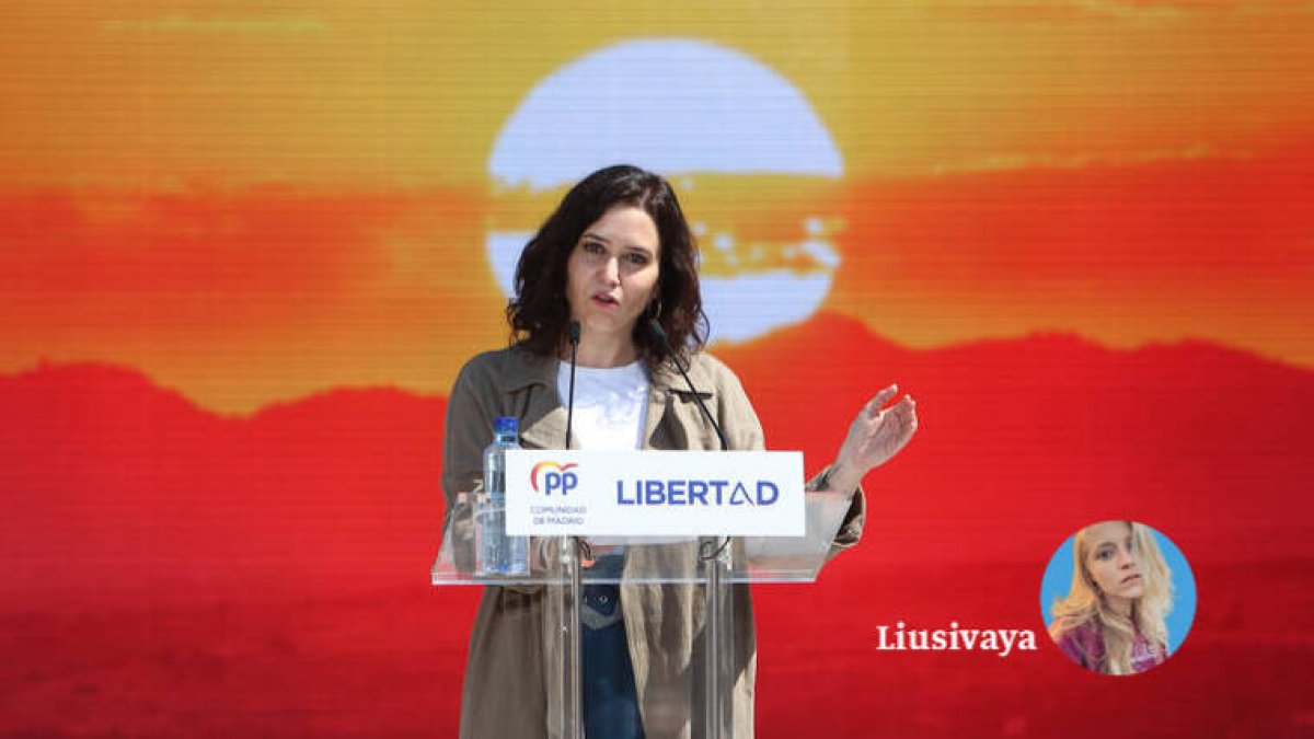 Ayuso en un acto de la campaña.