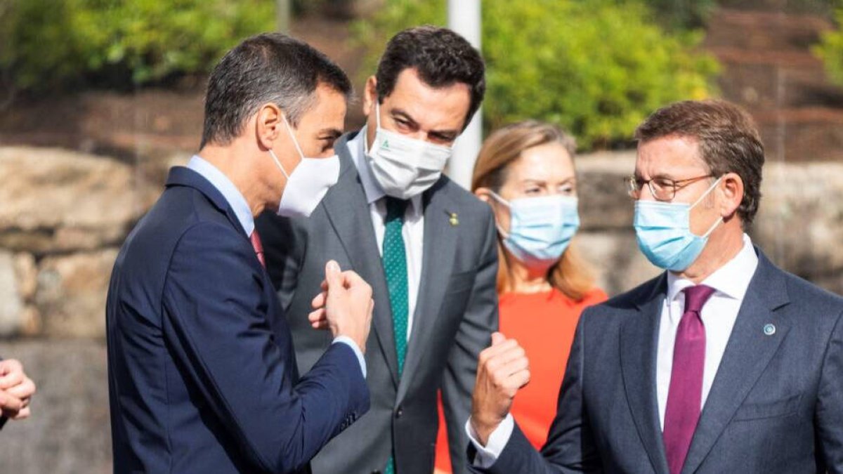 Sánchez y Moreno en la clausura de un foro en octubre de 2020.