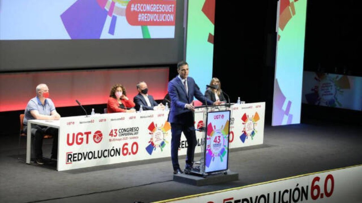 Sánchez en el congreso de UGT