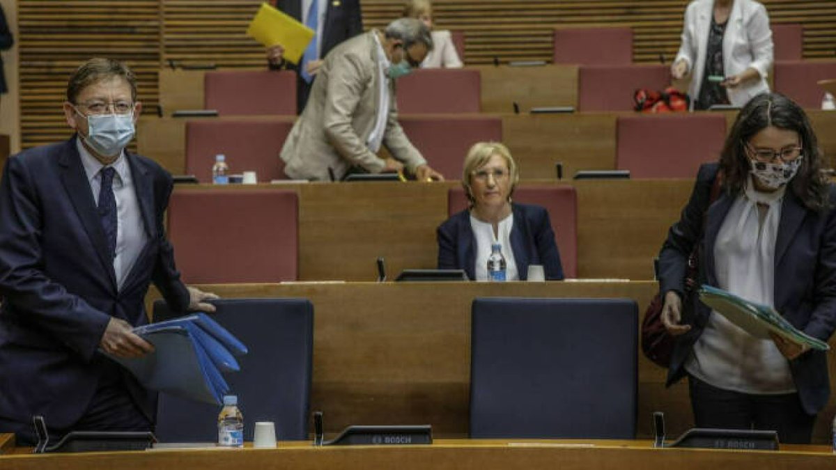 Ximo Puig, Ana Barceló y Mónica Oltra