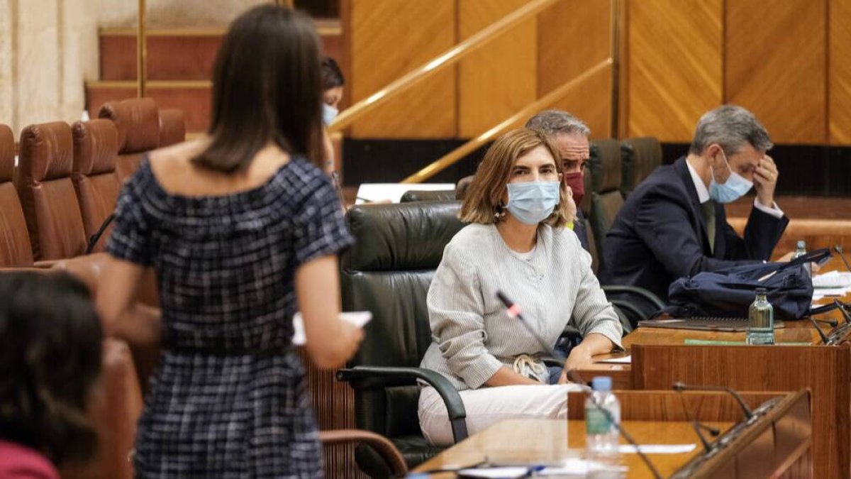 La sesión plenaria de este jueves en el Parlamento de Andalucía.