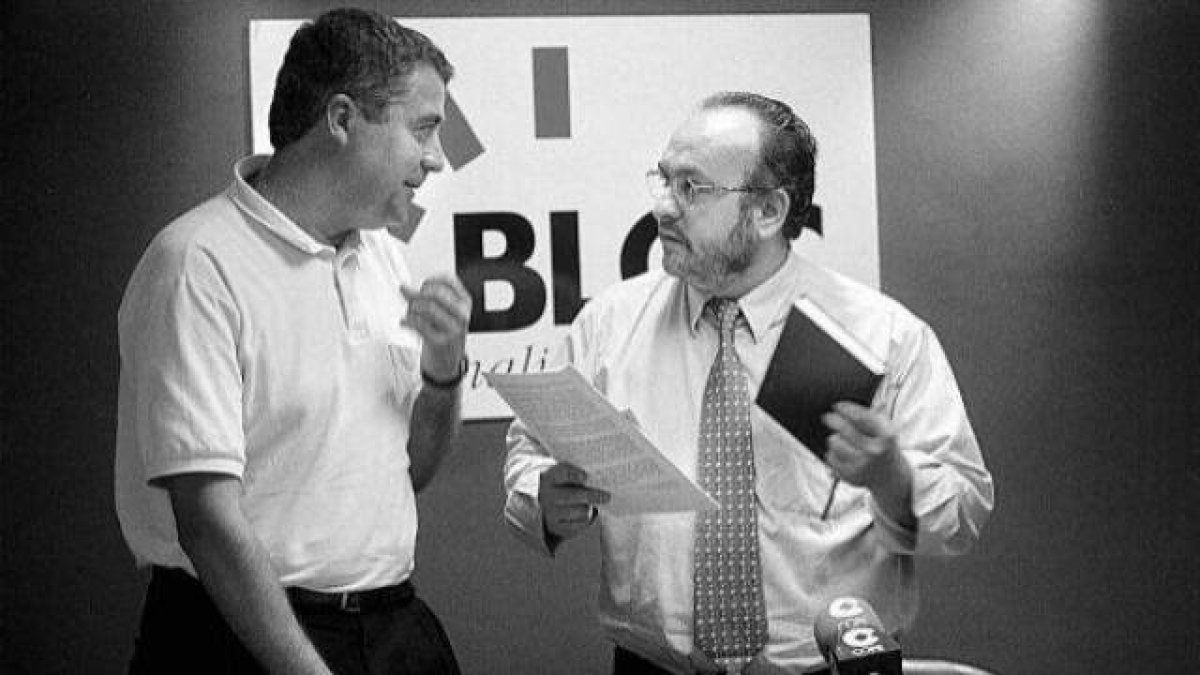 Pere Mayor, junto a Pasqual Mollà (padre de Mireia Mollà) en una imagen de archivo