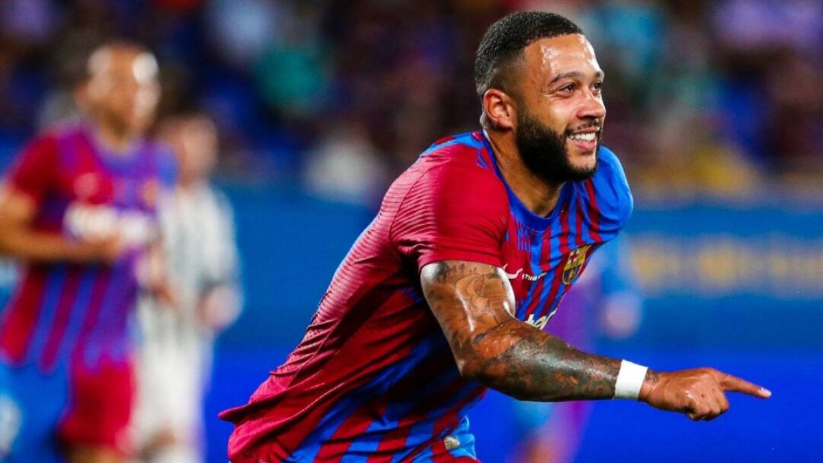 Memphis, en el partido ante la Juventus