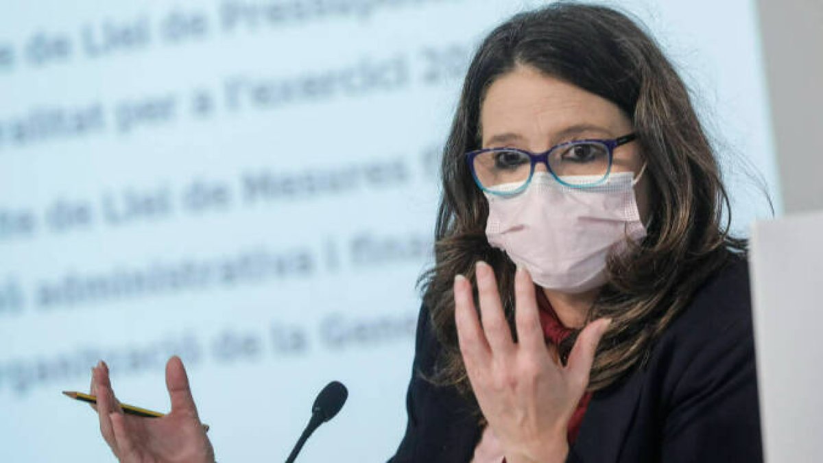 Mónica Oltra en la rueda de prensa posterior al pleno del Consell