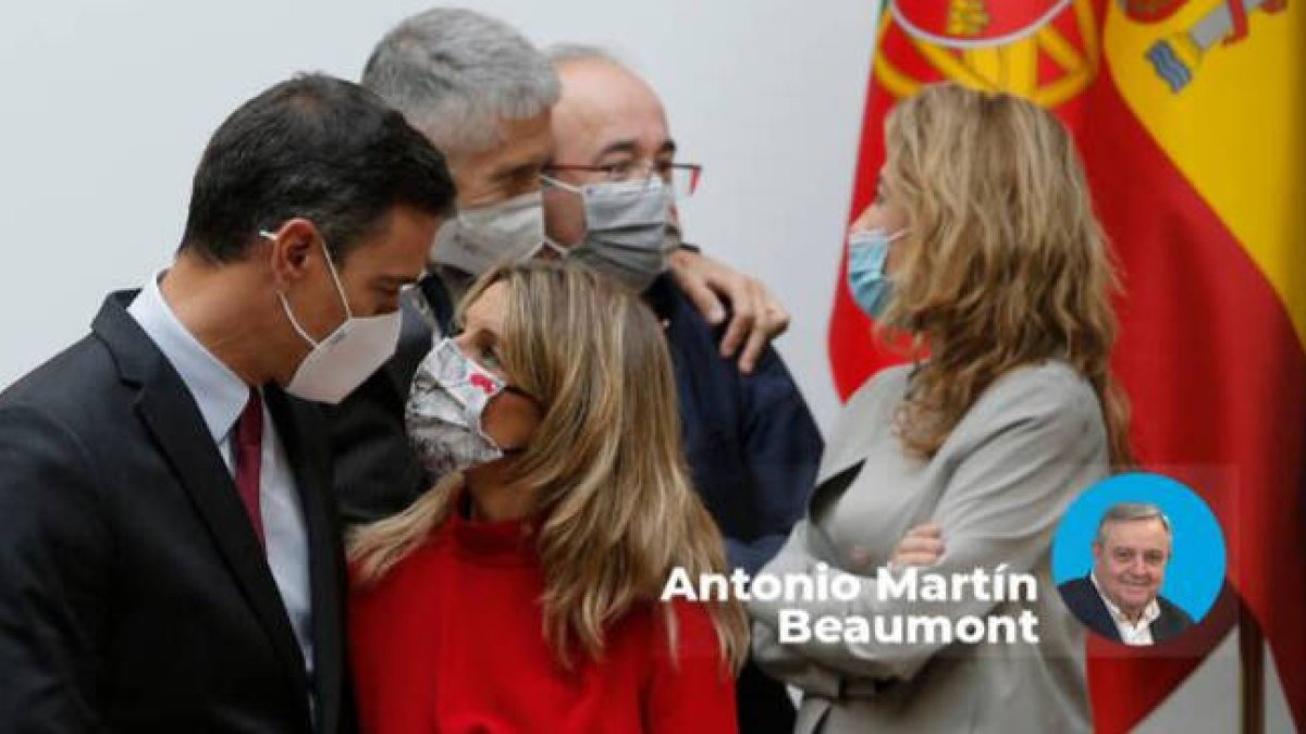 Pedro Sánchez y Yolanda Díaz, en Portugal la semana pasada