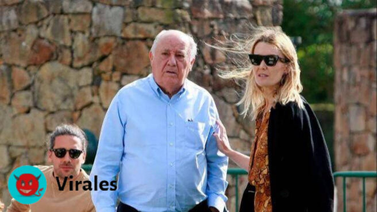 Amancio Ortega acompañado por su hija, Marta.